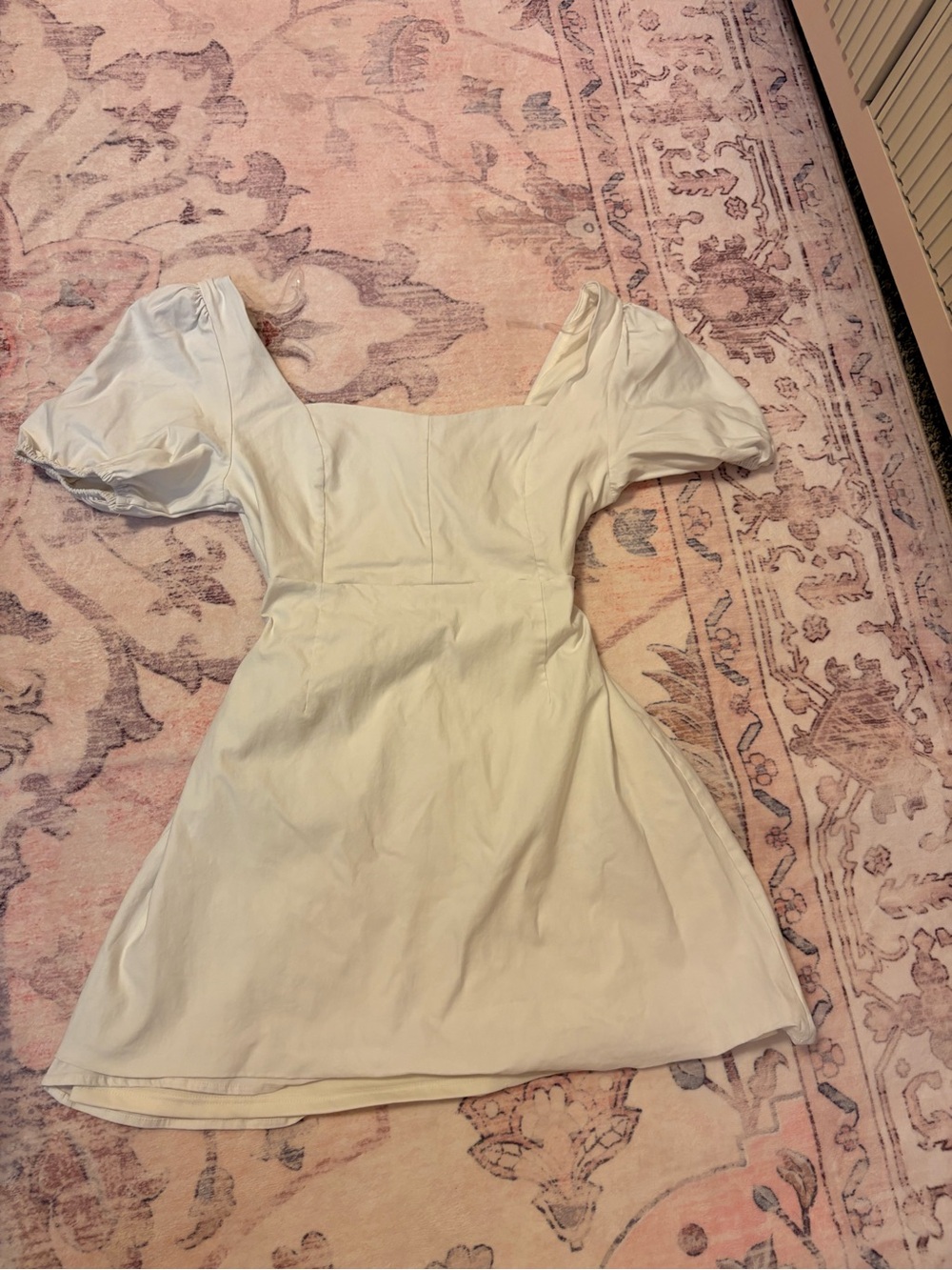 Altar'd State Cream Puff-Sleeve Mini Dress